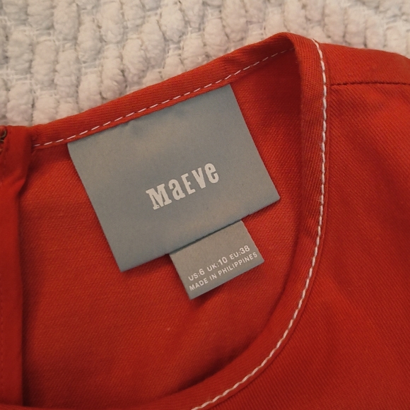 Anthropologie Maeve Asymmetrical Bileu Dress Orange - Picture 4 of 5